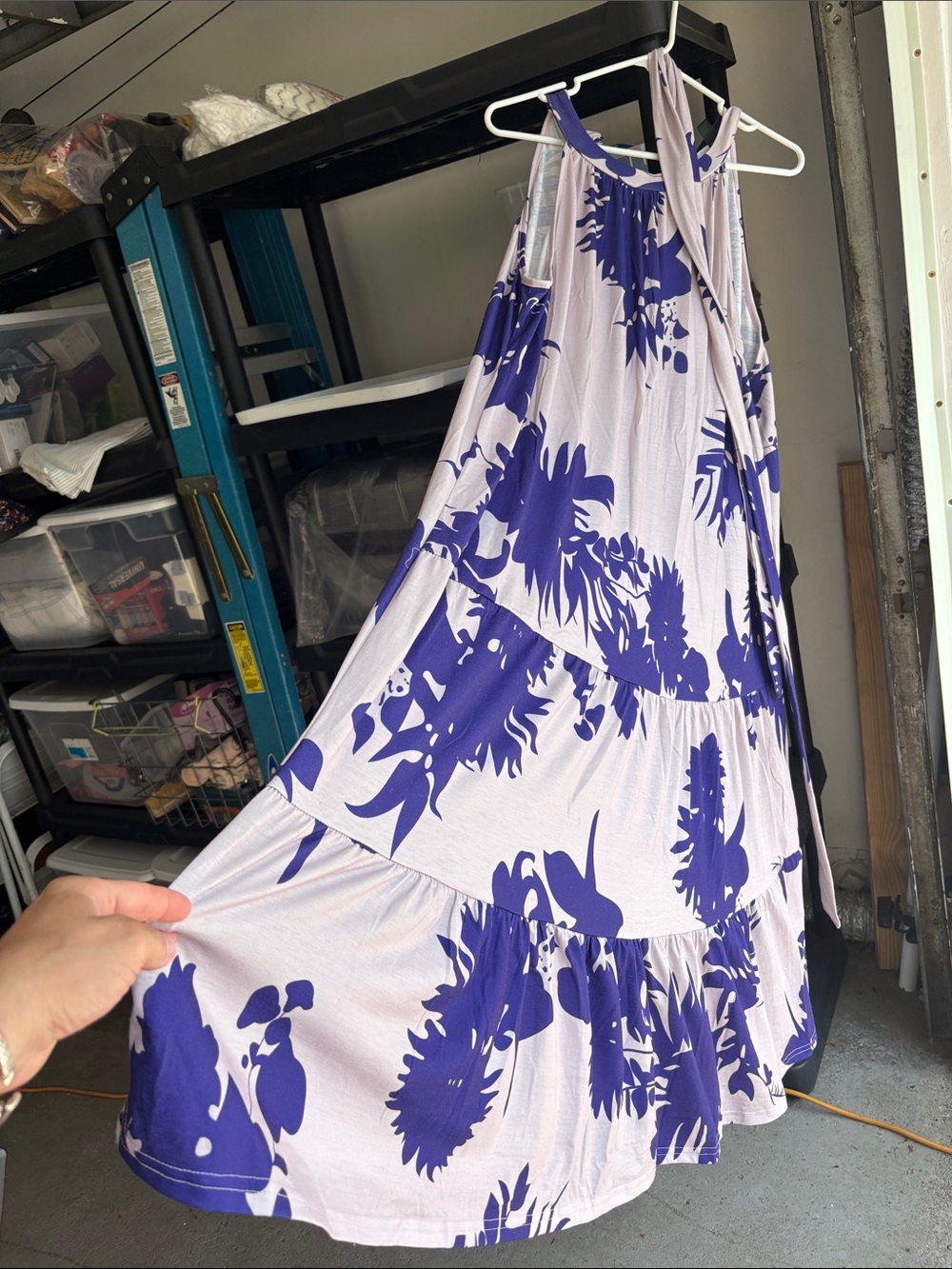 SHEIN Lavender Maxi Dress with Purple Floral Print